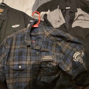 3 Harley-Davidson button up shirts